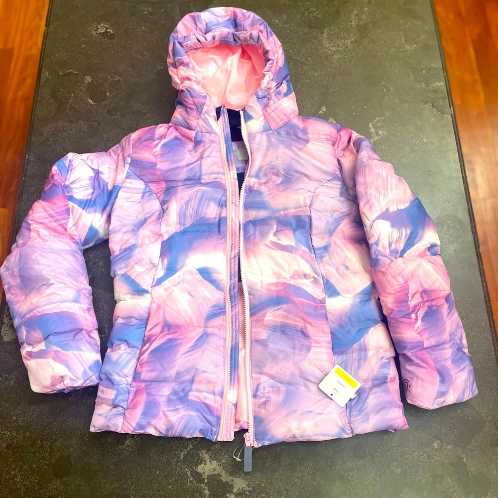 NWT Champion girls pink and purple puffer coat w/hood - size 14/16